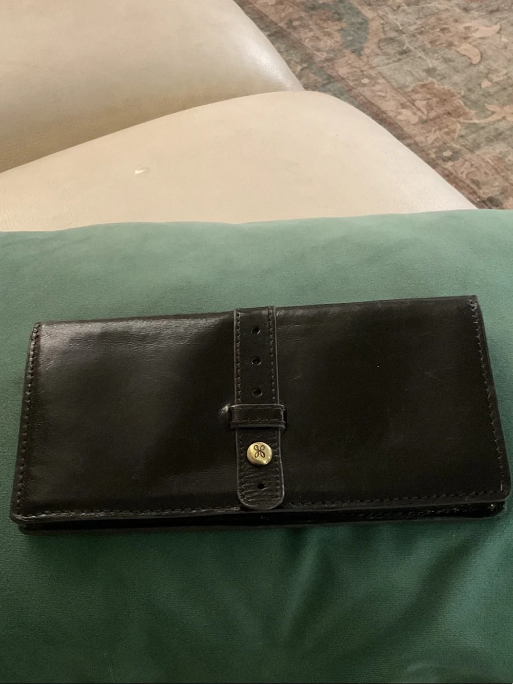 HOBO Black Leather Snap-Closure Wallet